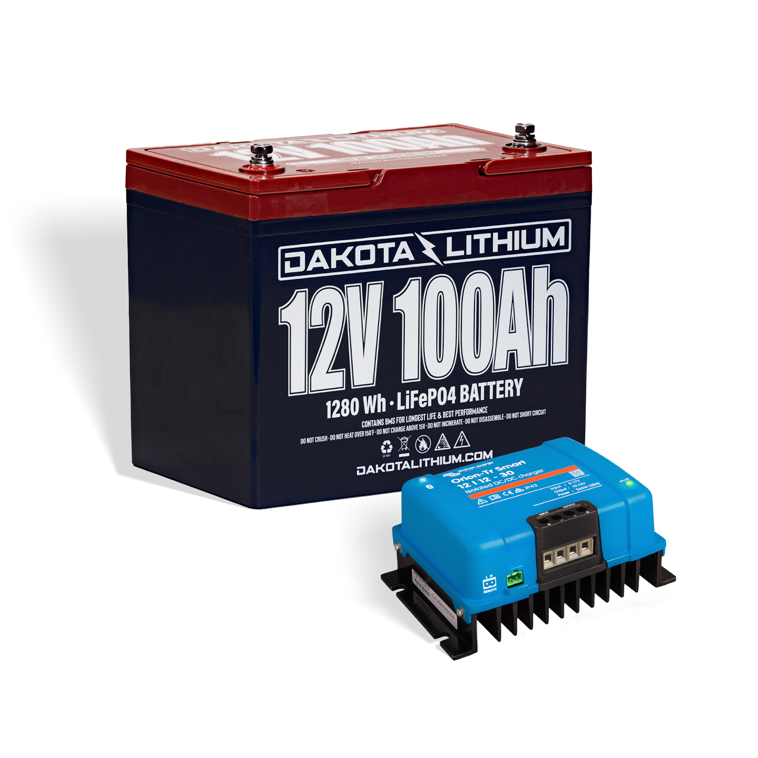 Dakota Lithium 12v 100Ah Battery Plus Victron Orion Smart DC-DC charger