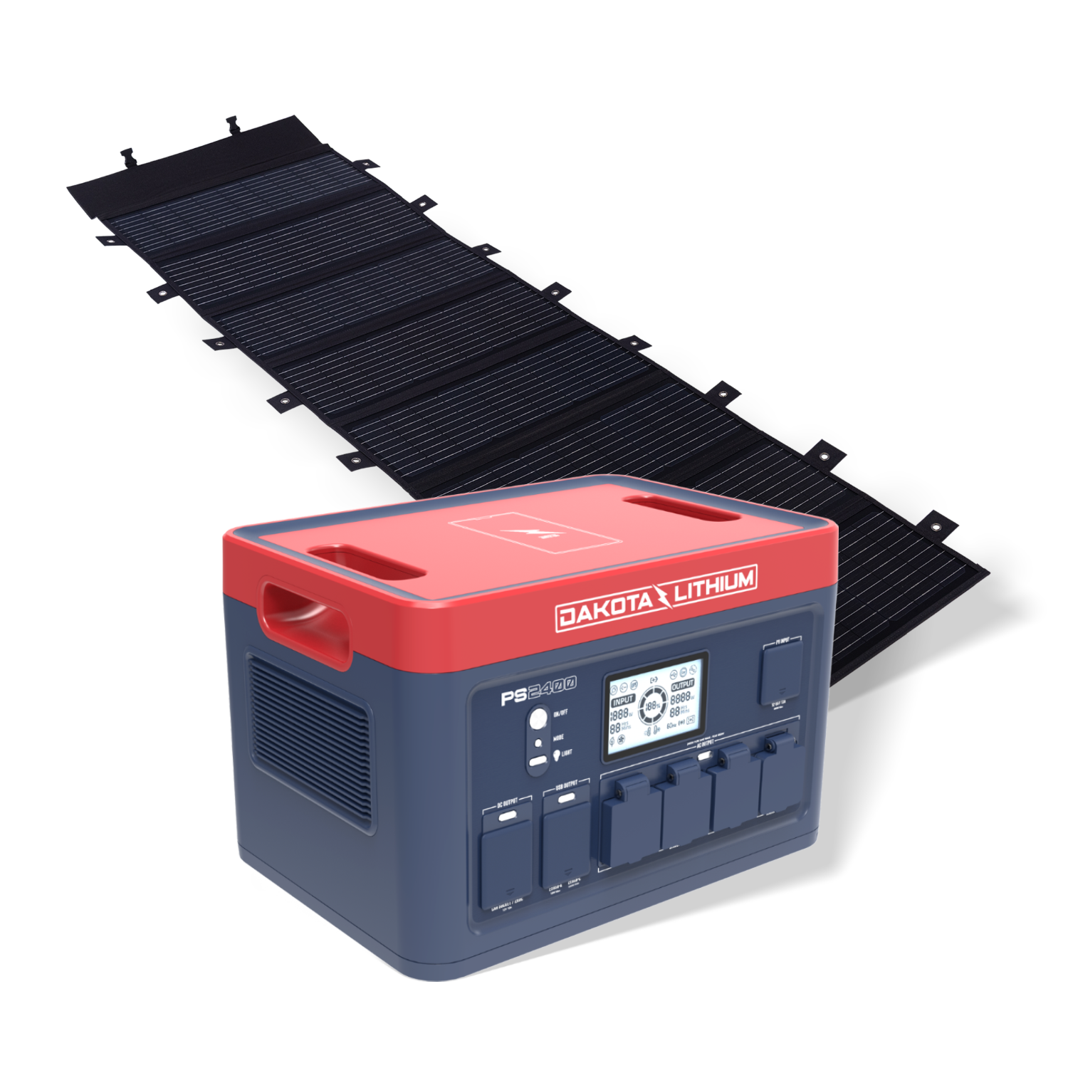 PS2400 Portable Power Station with 180W Folding Solar Panel